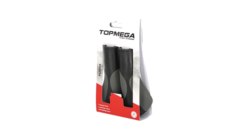 PUÑOS ERGONOMICOS NEGRO/GRIS TOPMEGA