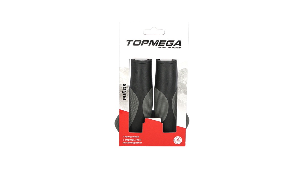PUÑOS ERGONOMICOS NEGRO/GRIS TOPMEGA