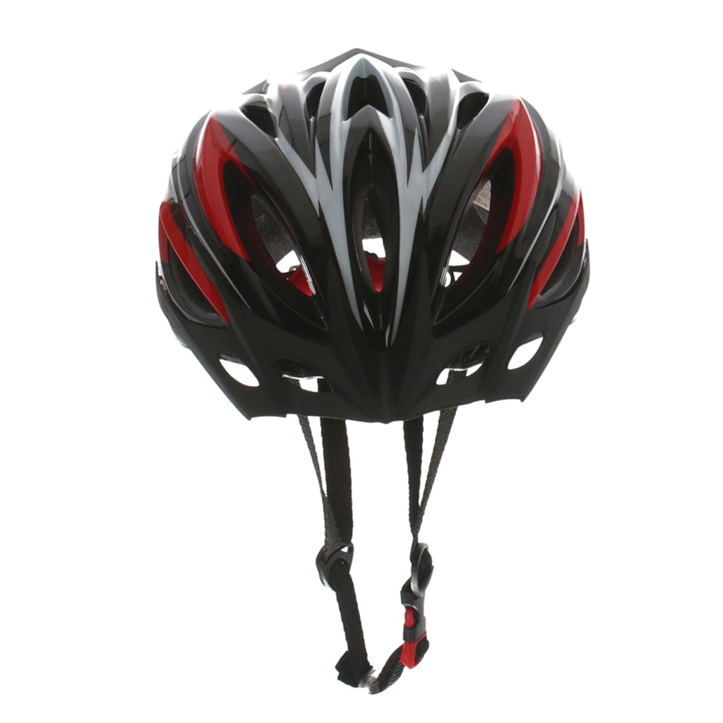CASCO MTB 25 VENTILACIONES C/VISERA 54-60 CM NEGRO/ROJO