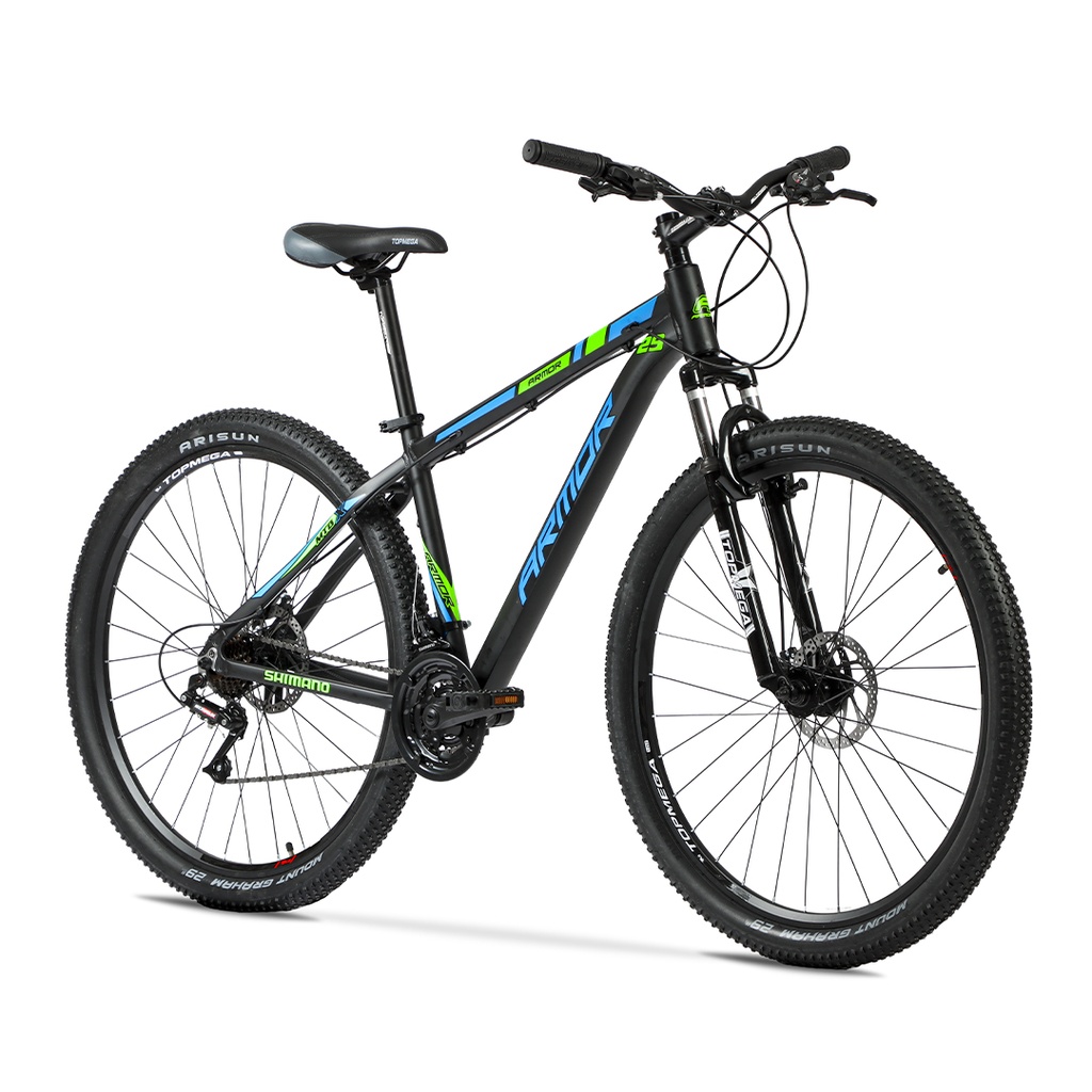 BICICLETA ARMOR B06 MTB 29" ALUMINIO NEGRA/AZUL/VERDE TALLE M