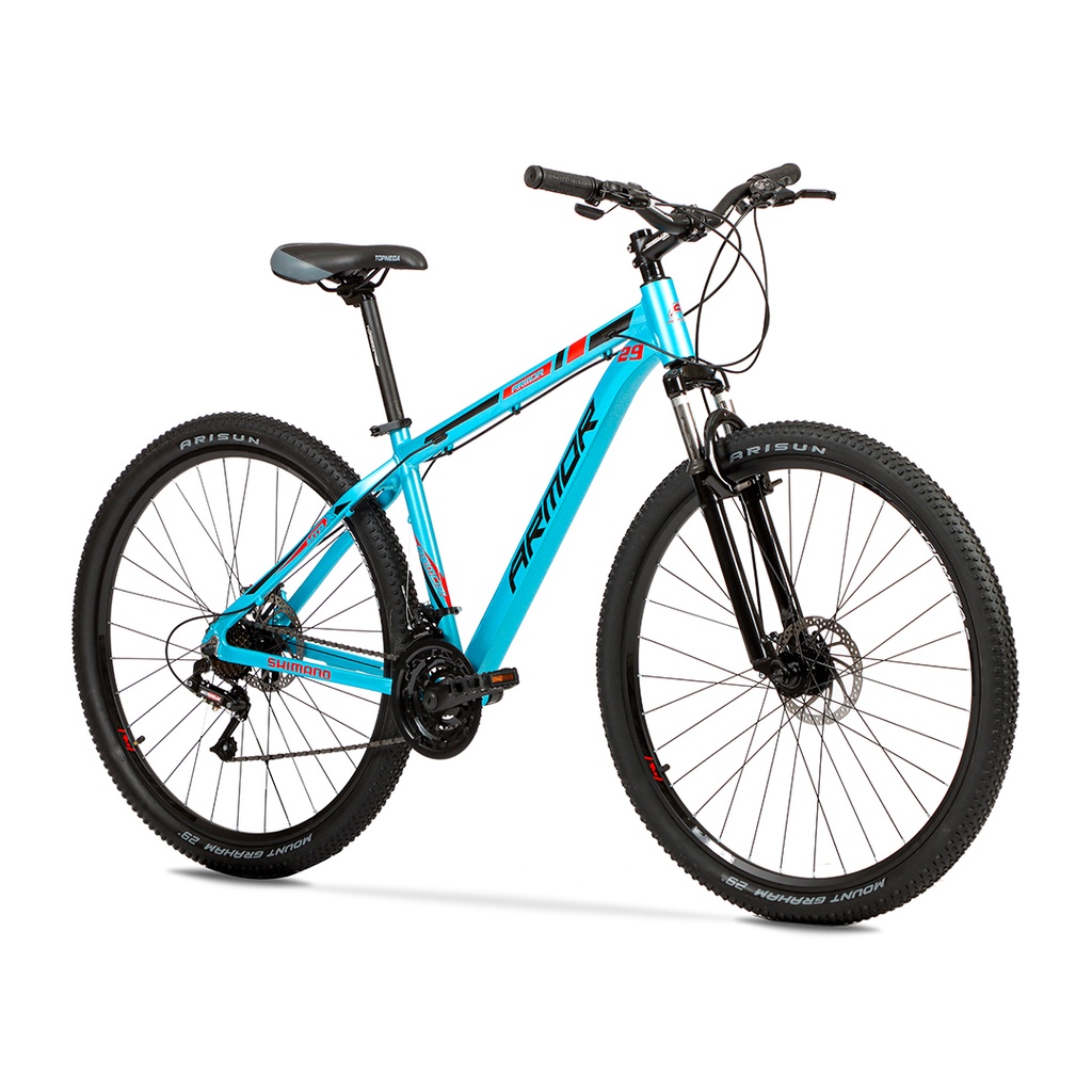 BICICLETA ARMOR B06 MTB 29" ALUMINIO CELESTE/NEGRO/ROJO TALLE M