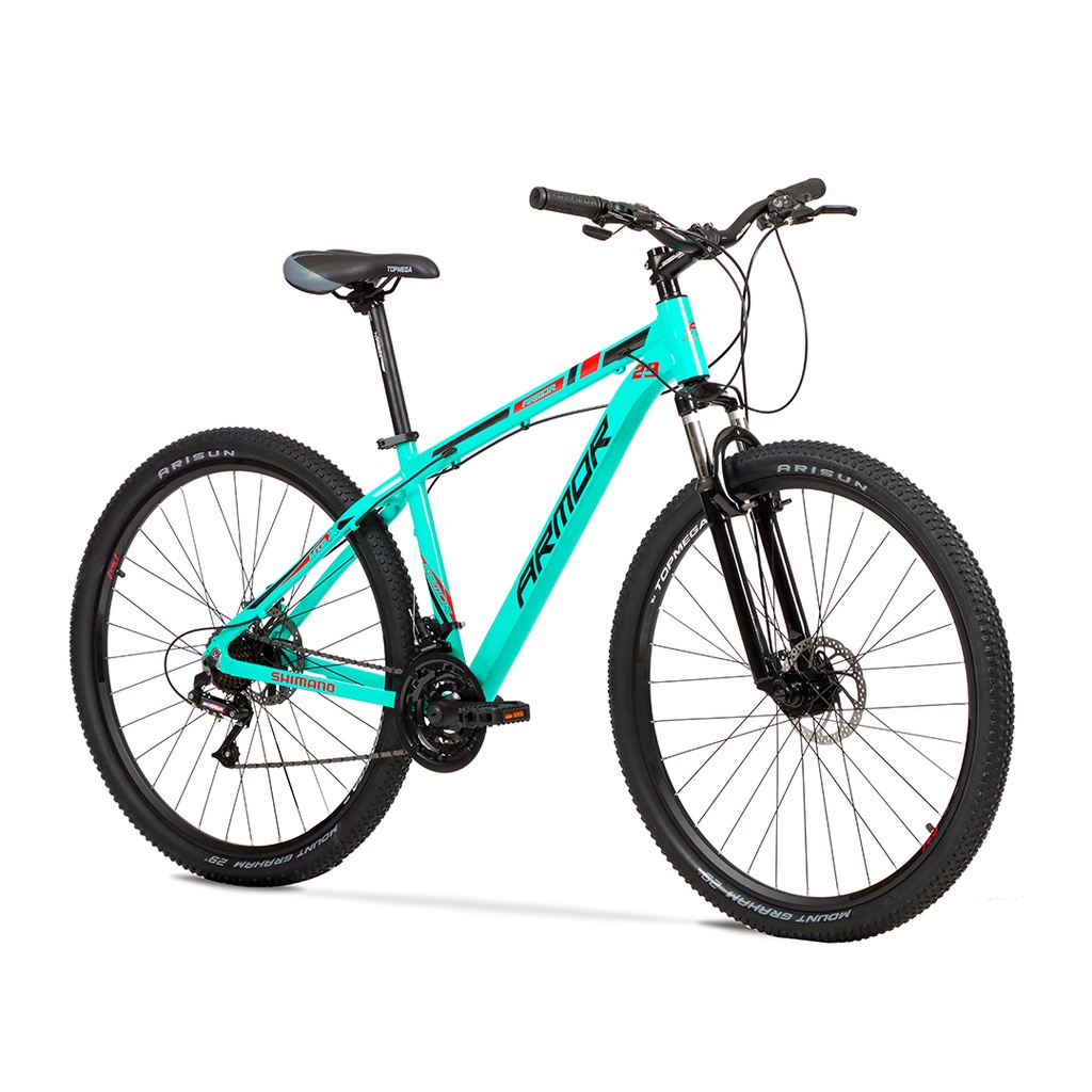 BICICLETA ARMOR B06 MTB 29" ALUMINIO AQUA/NEGRO/ROJO TALLE M