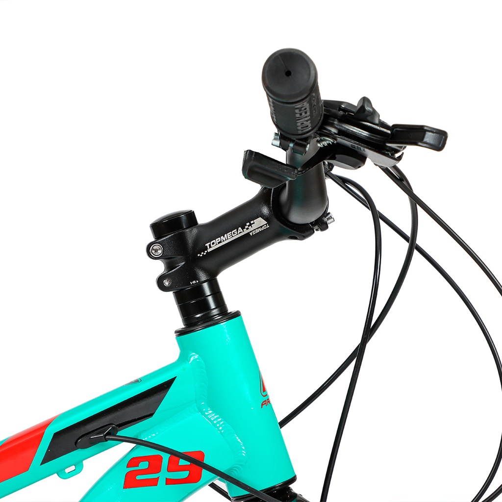 BICICLETA ARMOR B06 MTB 29" ALUMINIO AQUA/NEGRO/ROJO TALLE M