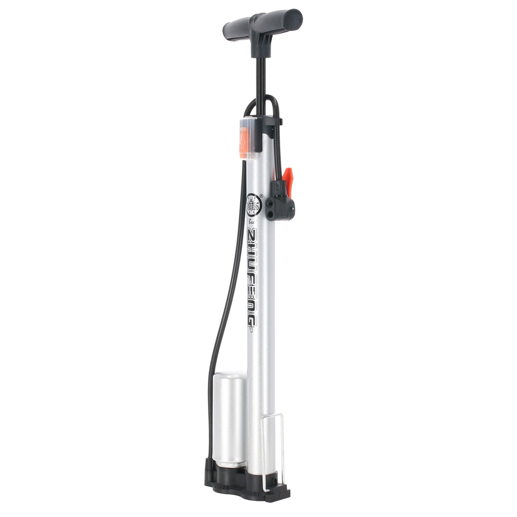 INFLADOR DE PIE C/TANQUE DOBLE VALVULA PLATEADO 38X500MM
