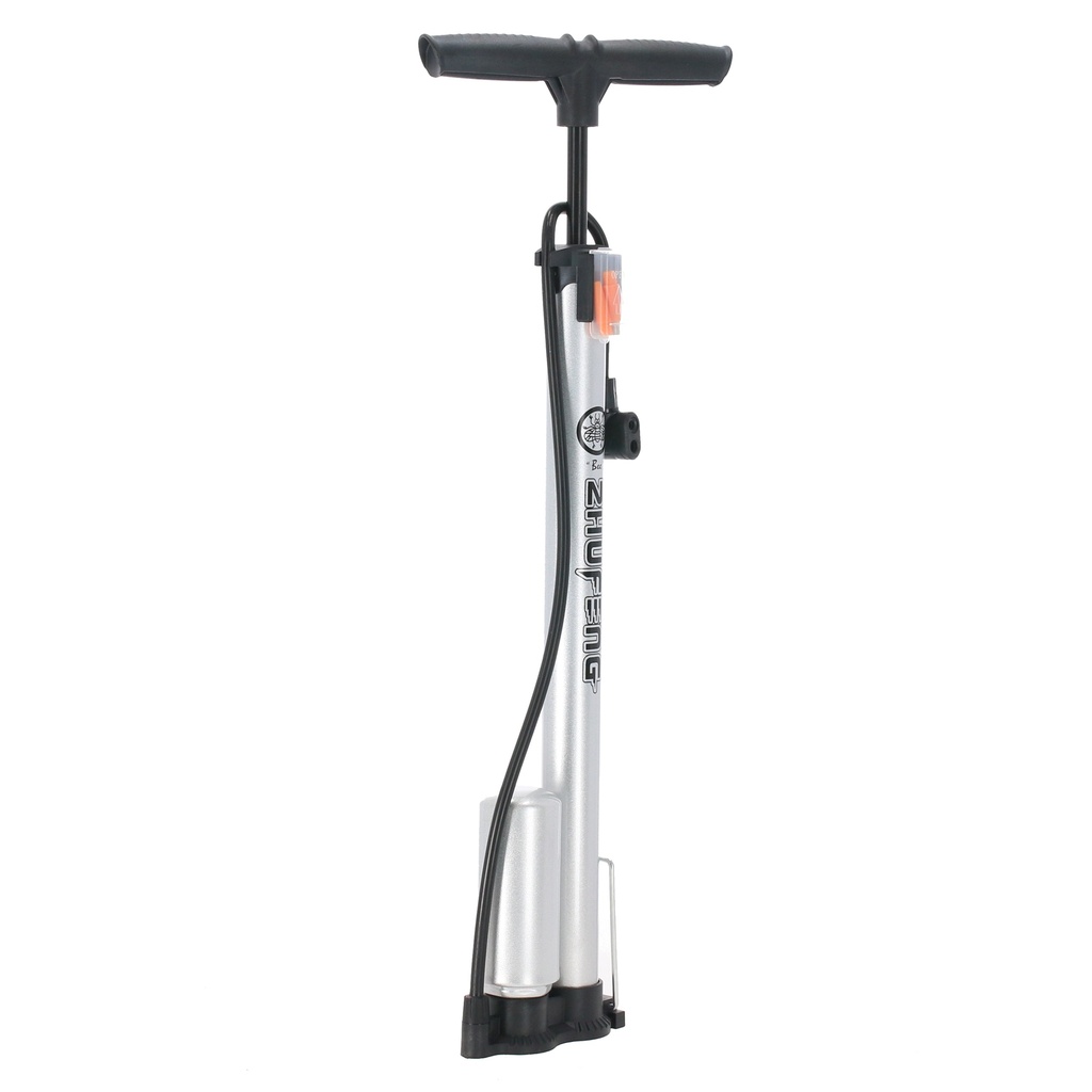 INFLADOR DE PIE C/TANQUE DOBLE VALVULA PLATEADO 38X500MM