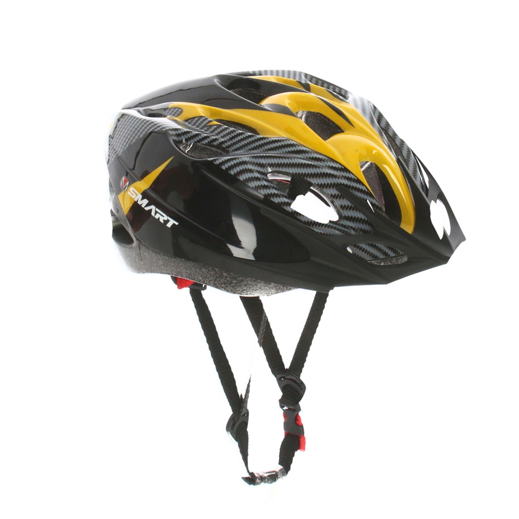 CASCO MTB 18 VENTILACIONES C/VISERA 54-60 CM NEGRO/AMARILLO
