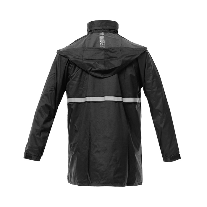 TRAJE DE LLUVIA C/CAPUCHA BANDA REFLECTIVA Y BOLSO TALLE L
