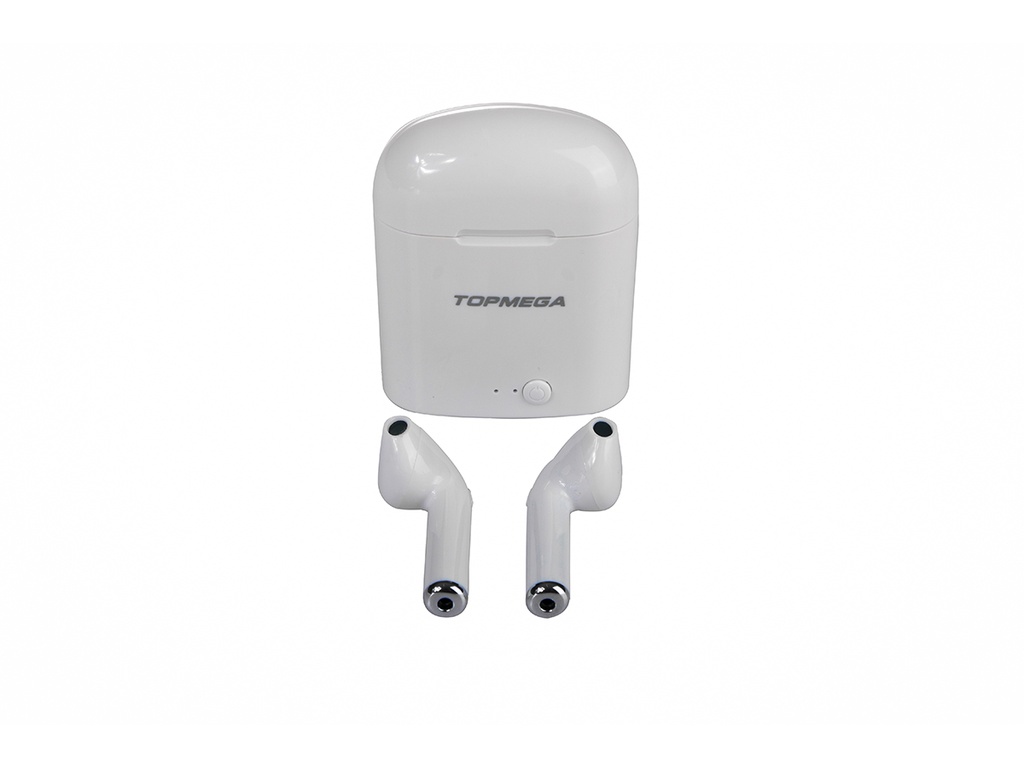 *AURICULAR BLUETOOTH EARBUD C/ESTUCHE D CARGA BLANCO TOPMEGA