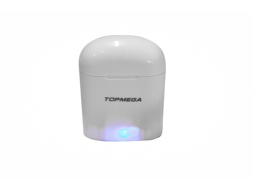 *AURICULAR BLUETOOTH EARBUD C/ESTUCHE D CARGA BLANCO TOPMEGA