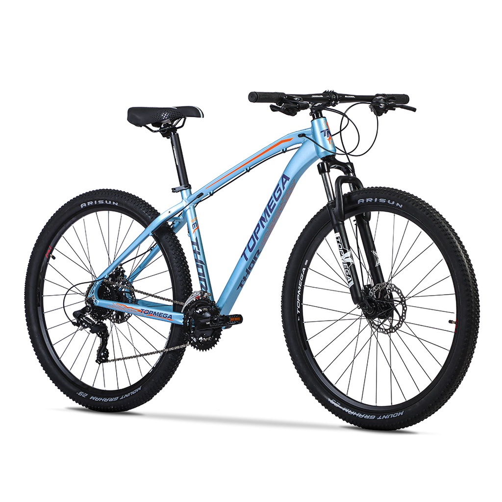 BICICLETA MTB THOR R29 24V ALUMINIO CELESTE/AZUL/NARANJA TALLE S