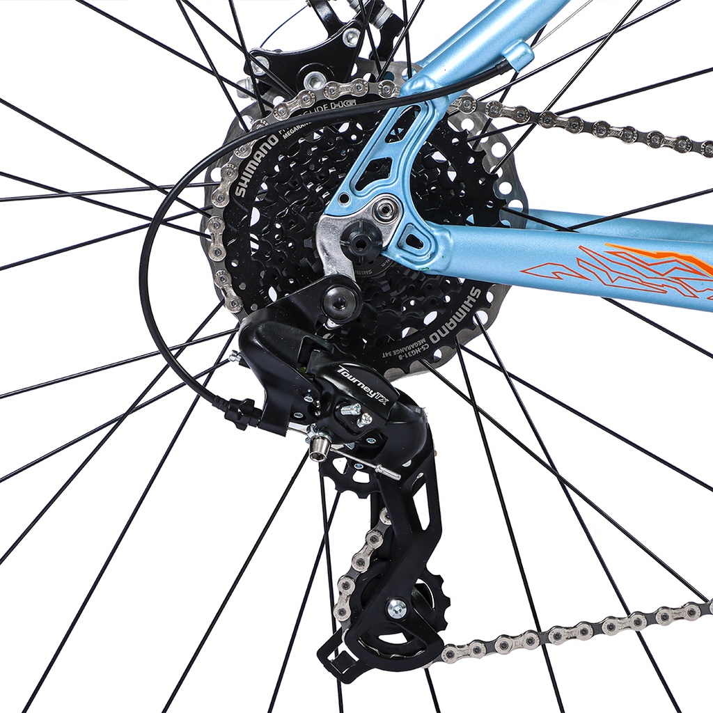 BICICLETA MTB THOR R29 24V ALUMINIO CELESTE/AZUL/NARANJA TALLE S