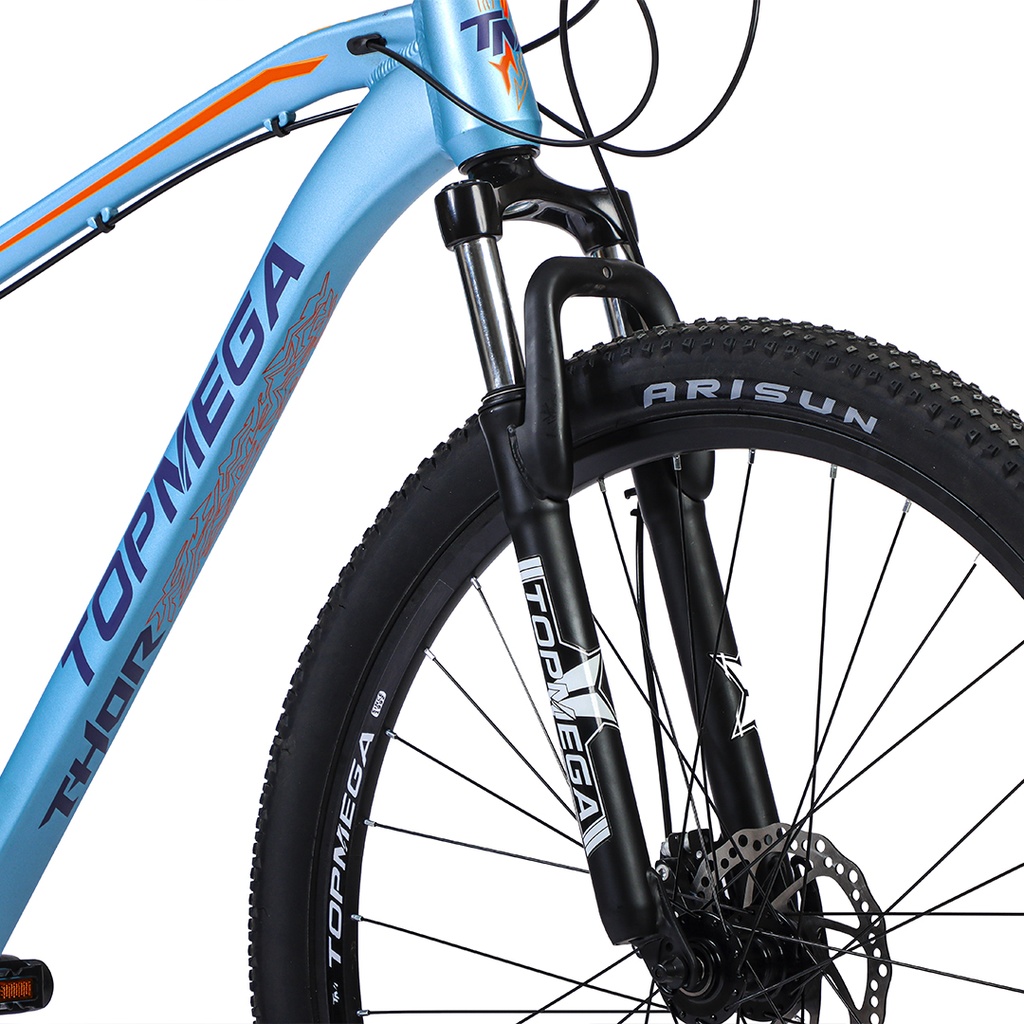 BICICLETA MTB THOR R29 24V ALUMINIO CELESTE/AZUL/NARANJA TALLE S