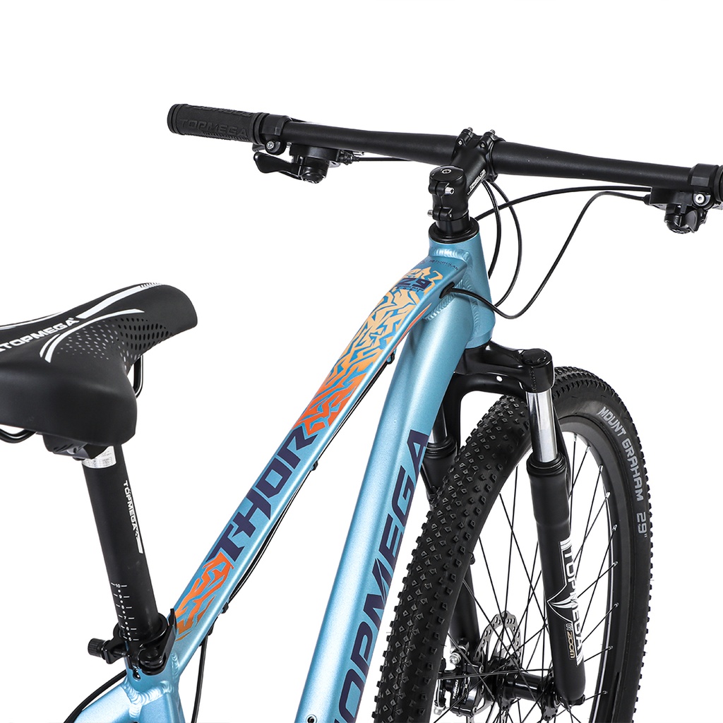 BICICLETA MTB THOR R29 24V ALUMINIO CELESTE/AZUL/NARANJA TALLE S