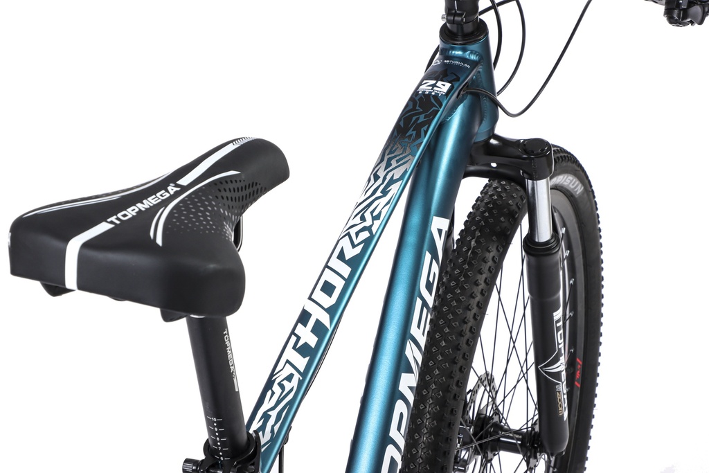 BICICLETA MTB THOR R29 24V ALUMINIO AZUL/BLANCO/AMAR TALLE M