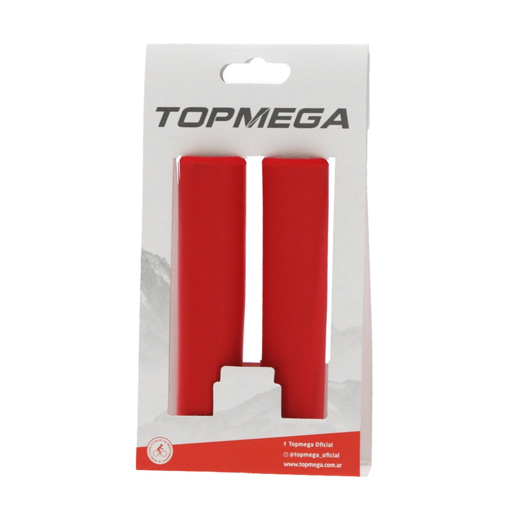 PUÑO MTB SILICONA NBR ROJO TOPMEGA 130MM