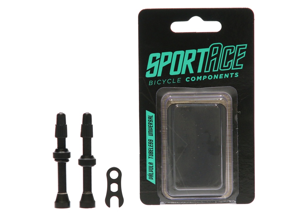VALVULA TUBELESS C/ HERRAMIENTA NEGRO PAR SPORTACE