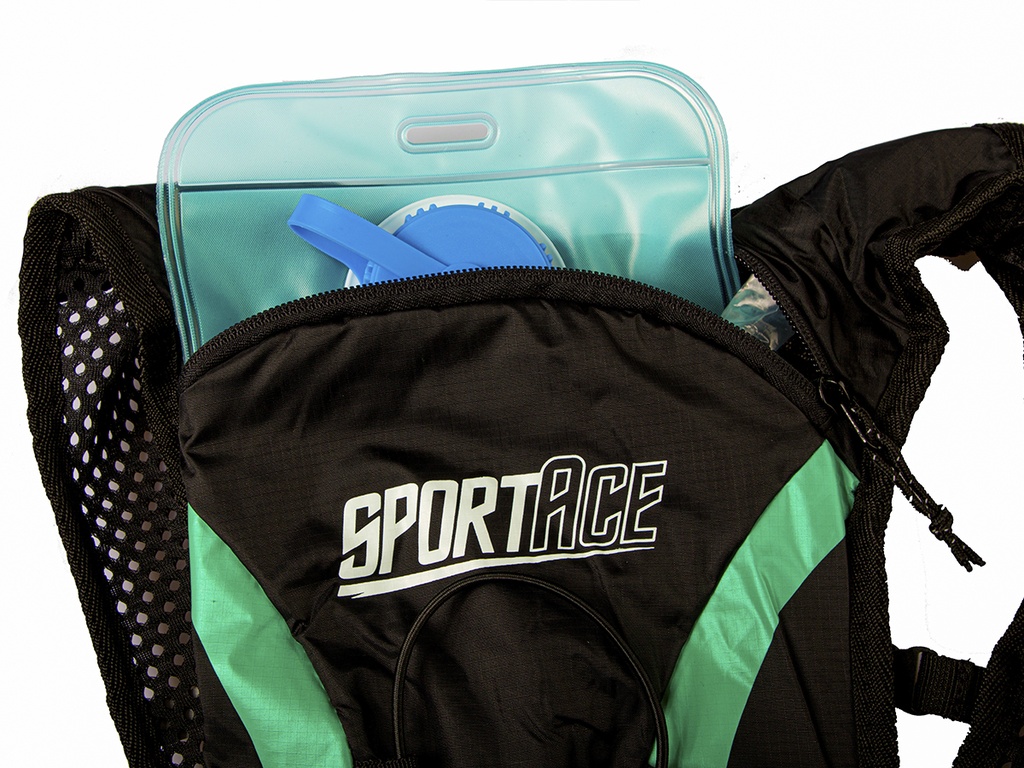 MOCHILA DE HIDRATACION 1LITRO SPORTACE NEGRO/VERDE