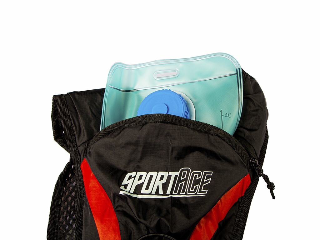 MOCHILA DE HIDRATACION 1LITRO SPORTACE NEGRO/ROJO