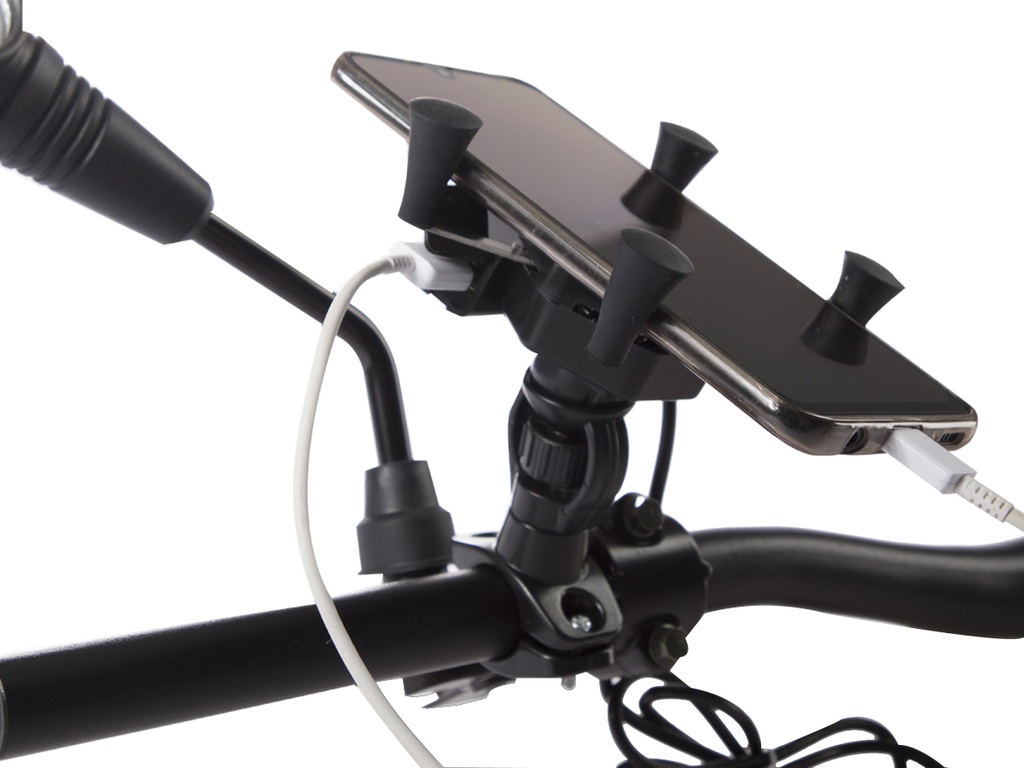 PORTA CELULAR C/CARGADOR DE BATERIA P/MANUBRIO (12V)