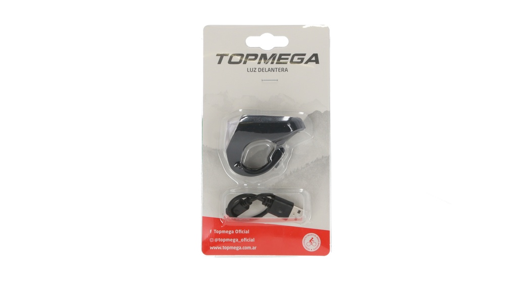 LUZ DELANTERA 3FUNC 40LM RECARGABLE 180 mAh C/SUJETADOR TOPMEGA
