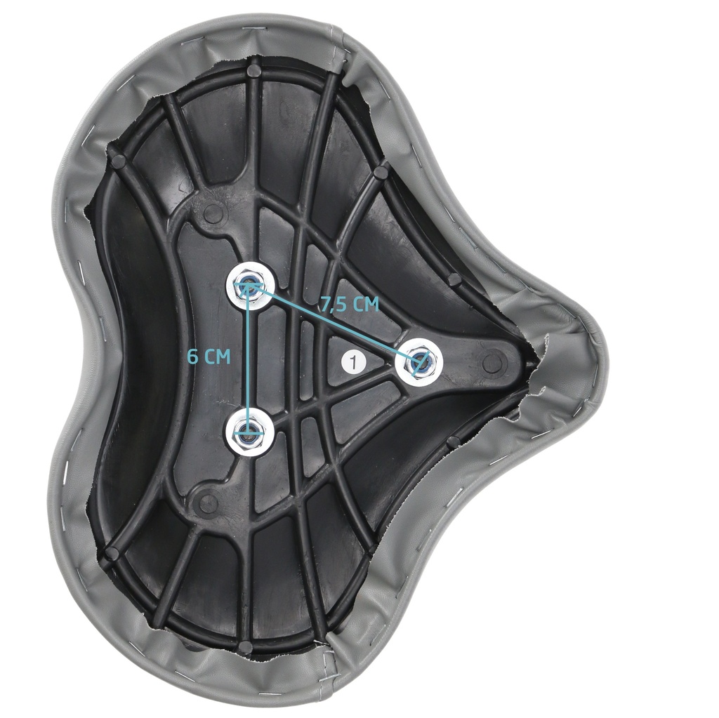 ASIENTO BICI FIJA GRIS - ANCLAJE 3 TORNILLOS