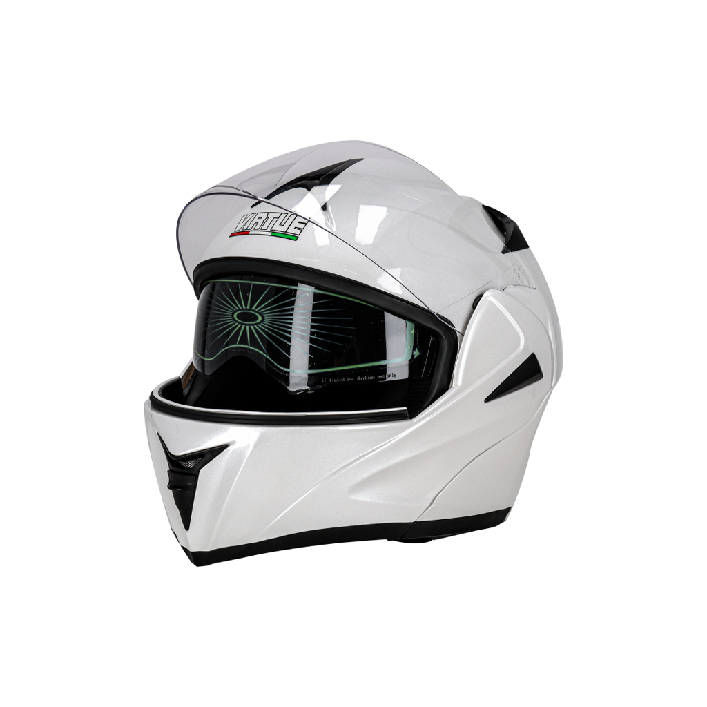 CASCO REBATIBLE VIRTUE LISO BLANCO XL