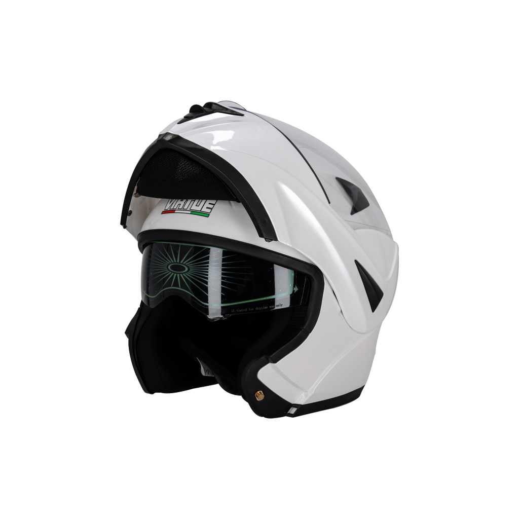 CASCO REBATIBLE VIRTUE LISO BLANCO XL