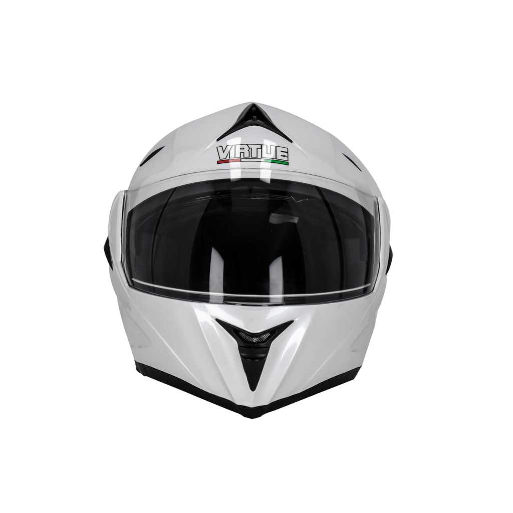 CASCO REBATIBLE VIRTUE LISO BLANCO XL