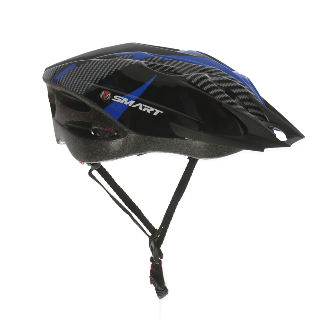 CASCO MTB 18 VENTILACIONES C/VISERA 54-60 CM NEGRO/AZUL