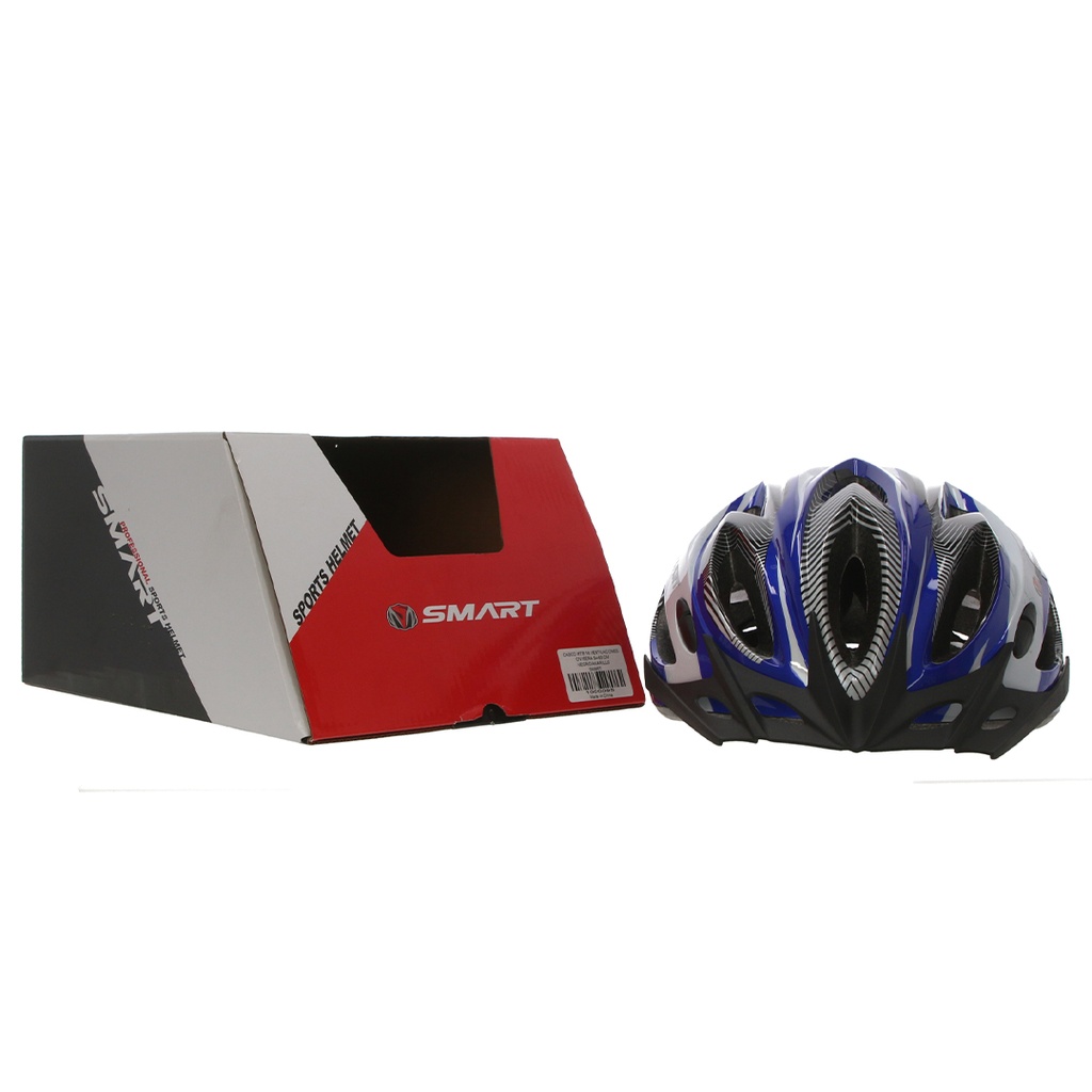 CASCO MTB 15 VENTILACIONES C/VISERA 56-62CM NEGRO/AZUL