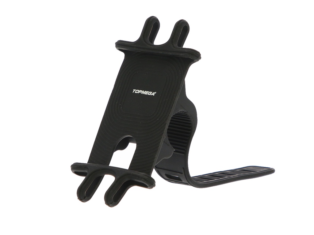 PORTA CELULAR AJUSTABLE SILICONA NEGRO TOPMEGA