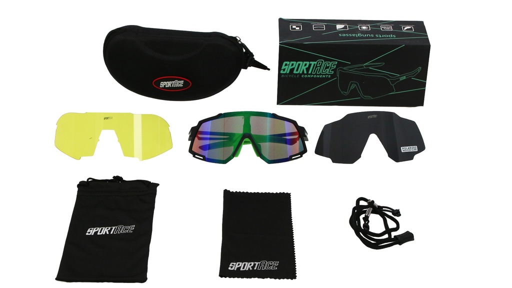 GAFA CICLISMO SA-838 SPORTACE VERDE/NEGRO C/ESTUCHE 3 CRISTALES