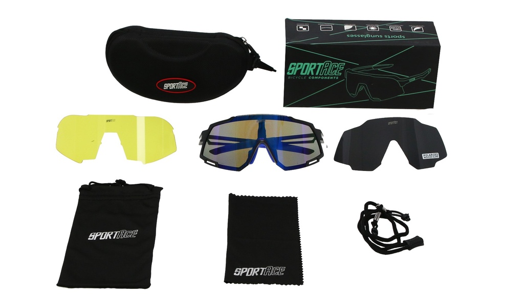GAFA CICLISMO SA-838 SPORTACE AZUL/NEGRO C/ESTUCHE 3 CRISTALES