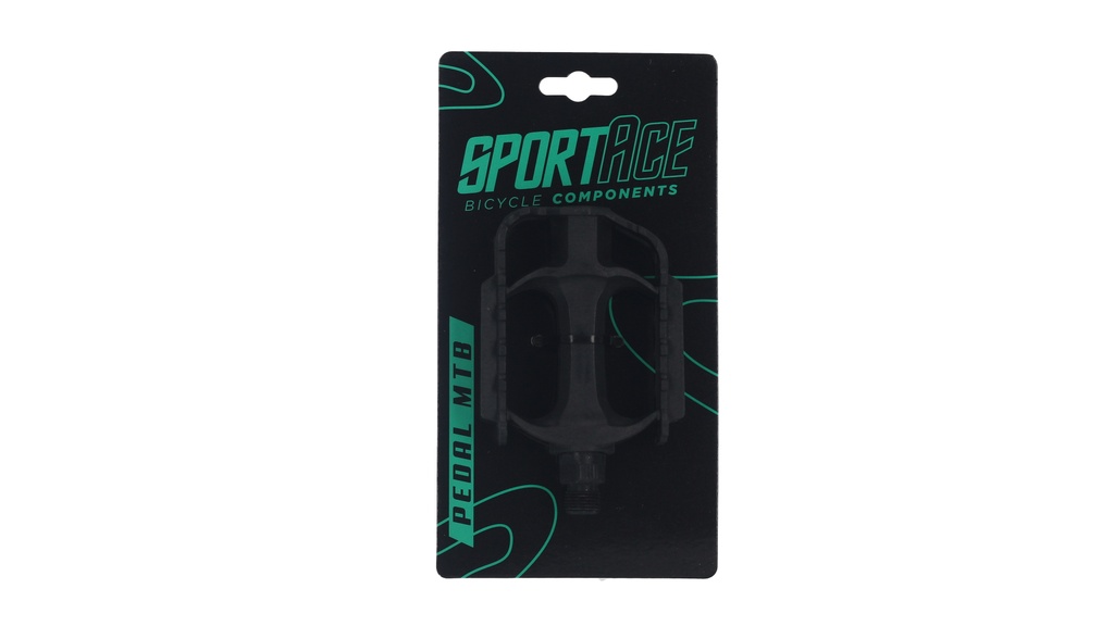 *PEDAL MTB PLASTICO BOLILLA NEGRO 110X82MM 9/16" SPORTACE