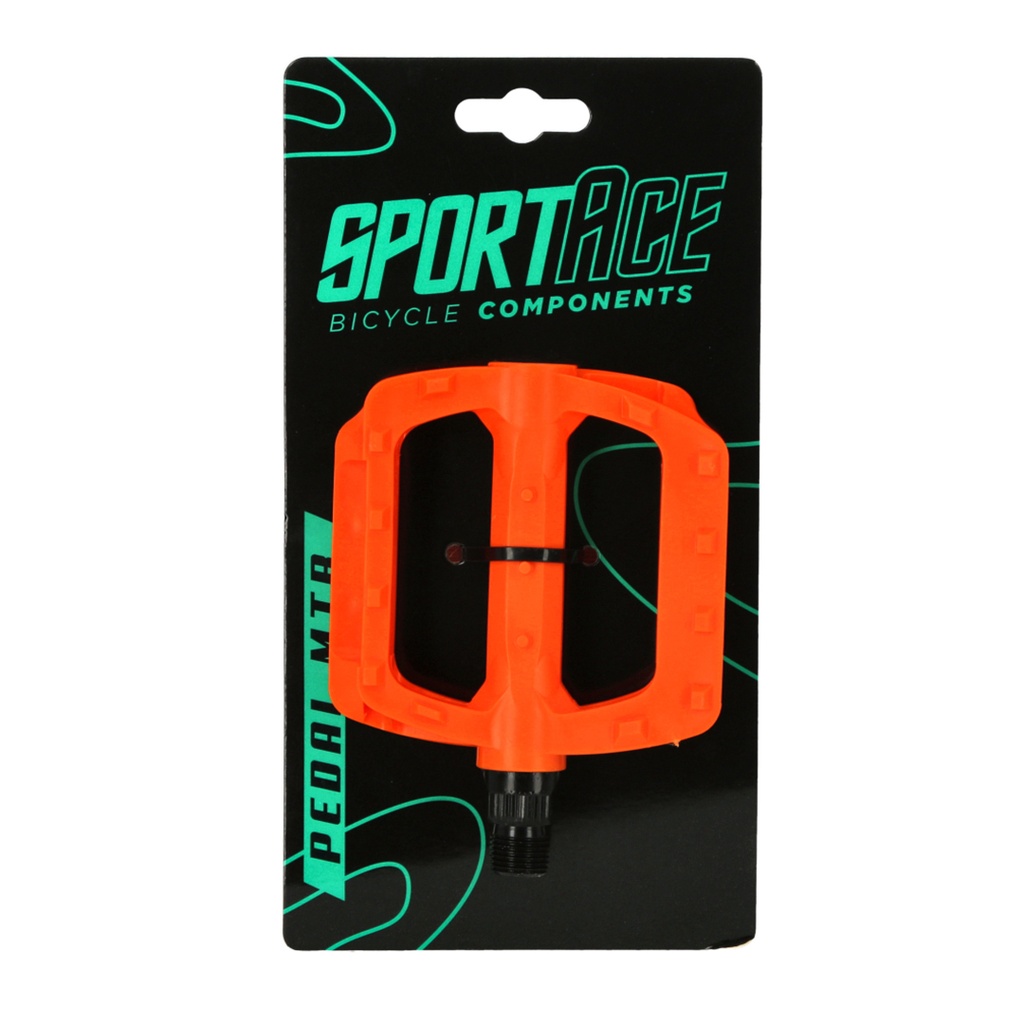 *PEDAL MTB PLASTICO DU NARANJA 107X24MM 9/16" SPORTACE