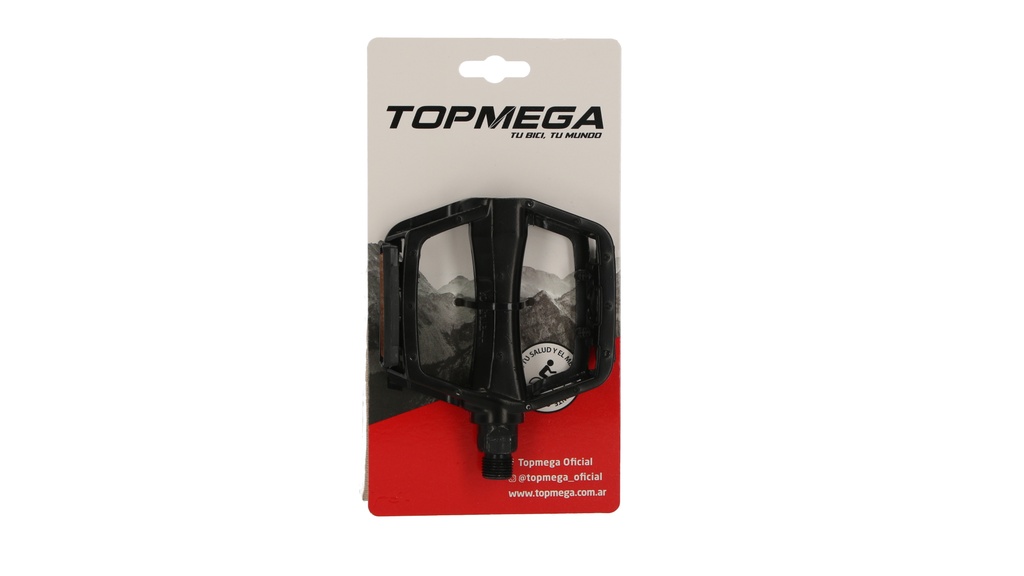 PEDAL BMX/MTB ALUMINIO BOLILLA NEGRO 112X105 9/16" TOPMEGA