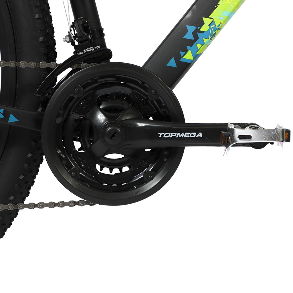 BICICLETA MTB REGAL ALUMINIO R29 21V NEGRO VERD/CEL/AMA M