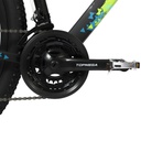 BICICLETA MTB REGAL ALUMINIO R29 21V NEGRO VERD/CEL/AMA M