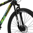 BICICLETA MTB REGAL ALUMINIO R29 21V NEGRO VERD/CEL/AMA M