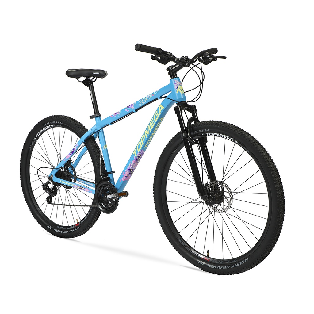 BICICLETA MTB REGAL ALUMINIO R29 21V CELESTE AMA/ROSA S