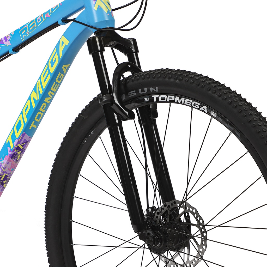 BICICLETA MTB REGAL ALUMINIO R29 21V CELESTE AMA/ROSA S