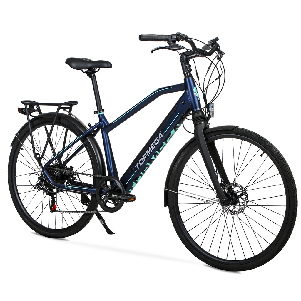 BICICLETA ELECTRICA TOPMEGA E-LAXY ALUMINIO R700 250W 36V 6VEL AZUL