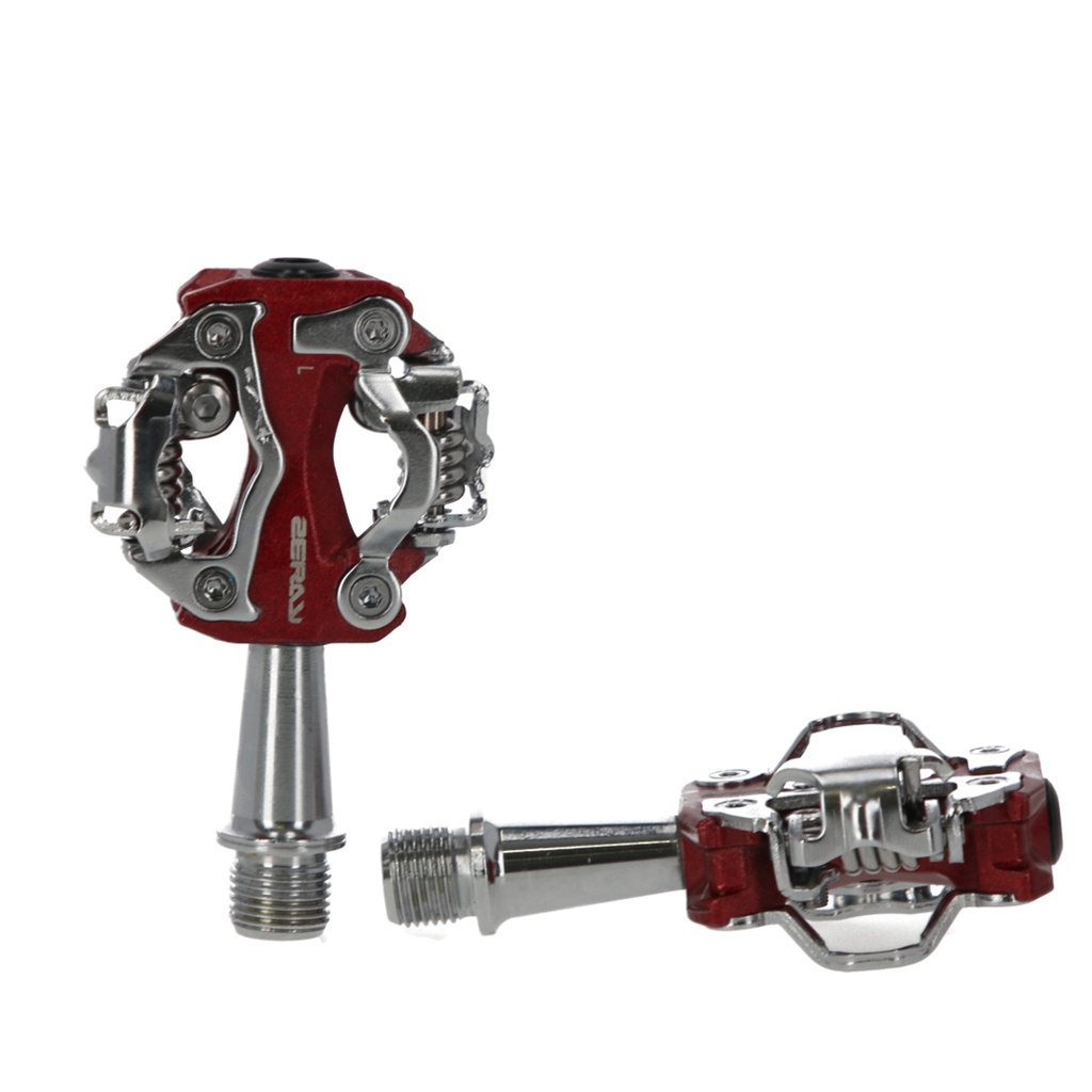 PEDAL AUTOMATICO ZERAY ZP-108S ALUMINIO MTB 9/16 RULEMAN ROJO