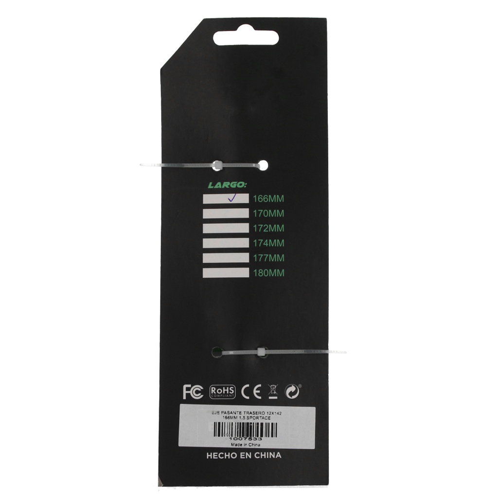 EJE PASANTE TRASERO 12X142 166MM 1.5 SPORTACE