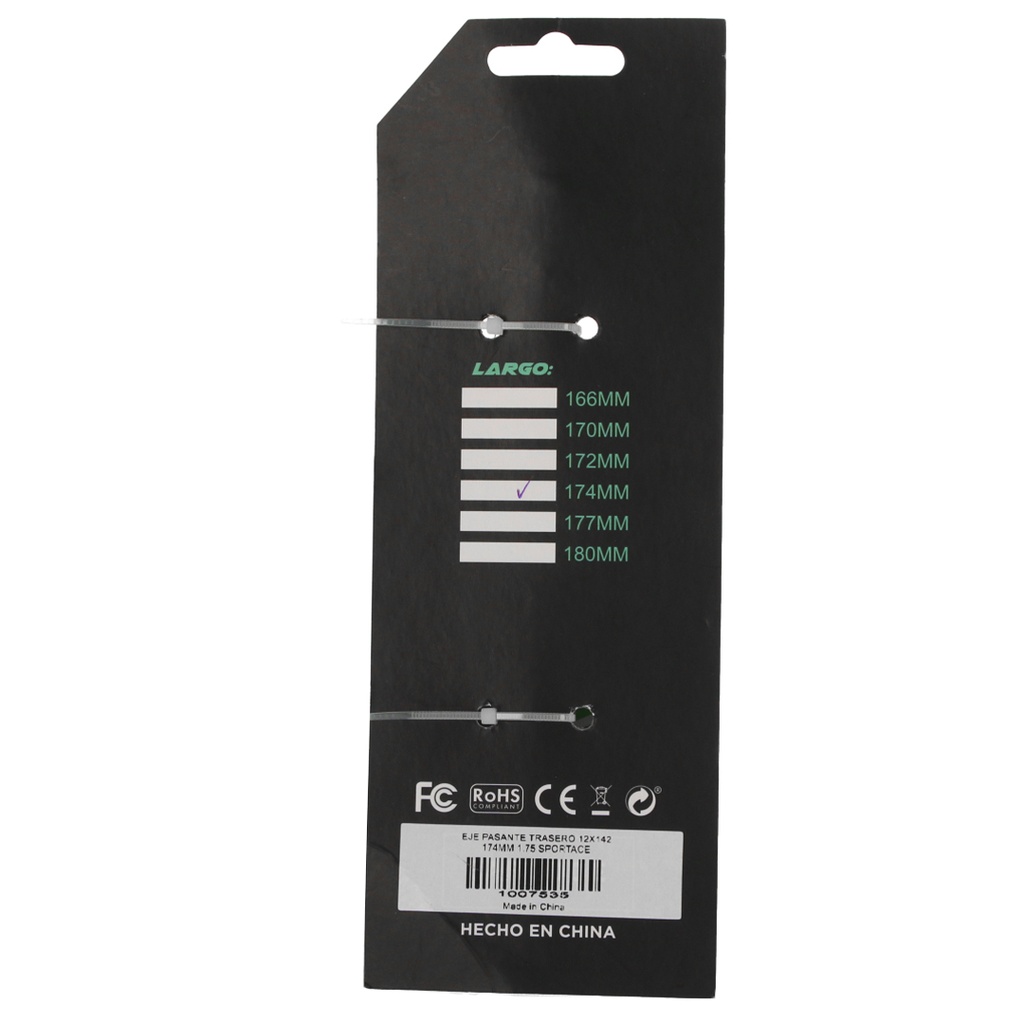 EJE PASANTE TRASERO 12X142 174MM 1.75 SPORTACE