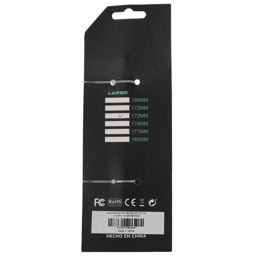 EJE PASANTE TRASERO12X142 172MM 1.5 SPORTACE