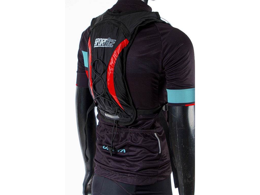 MOCHILA HIDRATACION SPORTACE 1LITRO NEGRO/ROJO