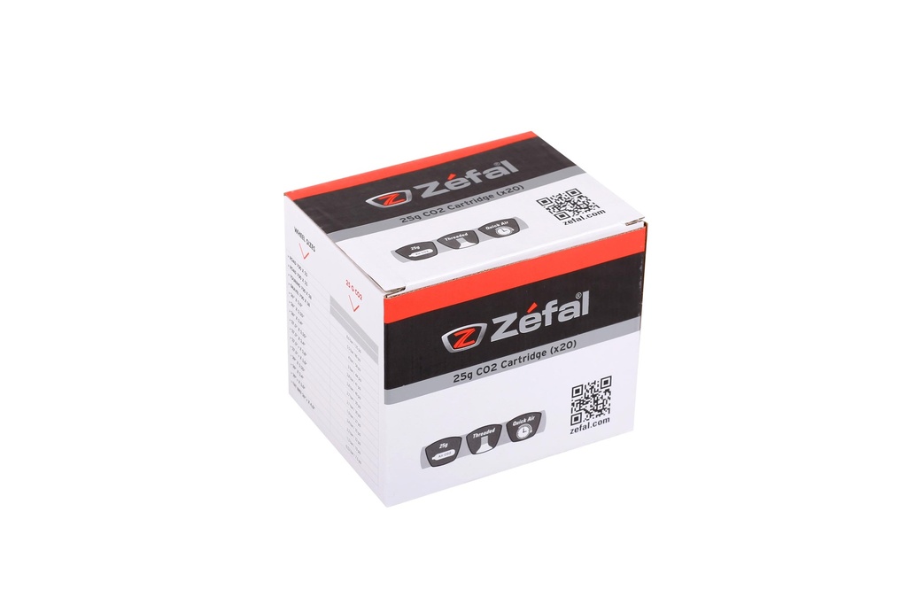 CARTUCHO C02 25GR 29X2.25 ZEFAL CAJA X 20