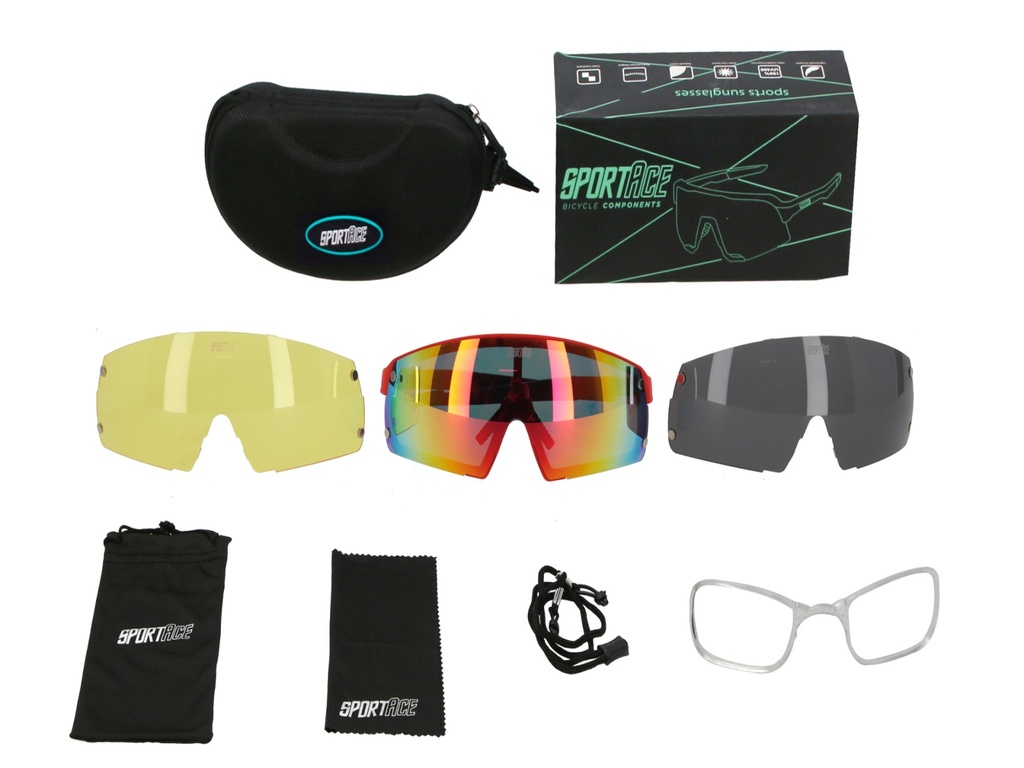 GAFA CICLISMO SA-915 SPORTACE NEGRO/ROJO C/ESTUCHE 3 CRISTALES