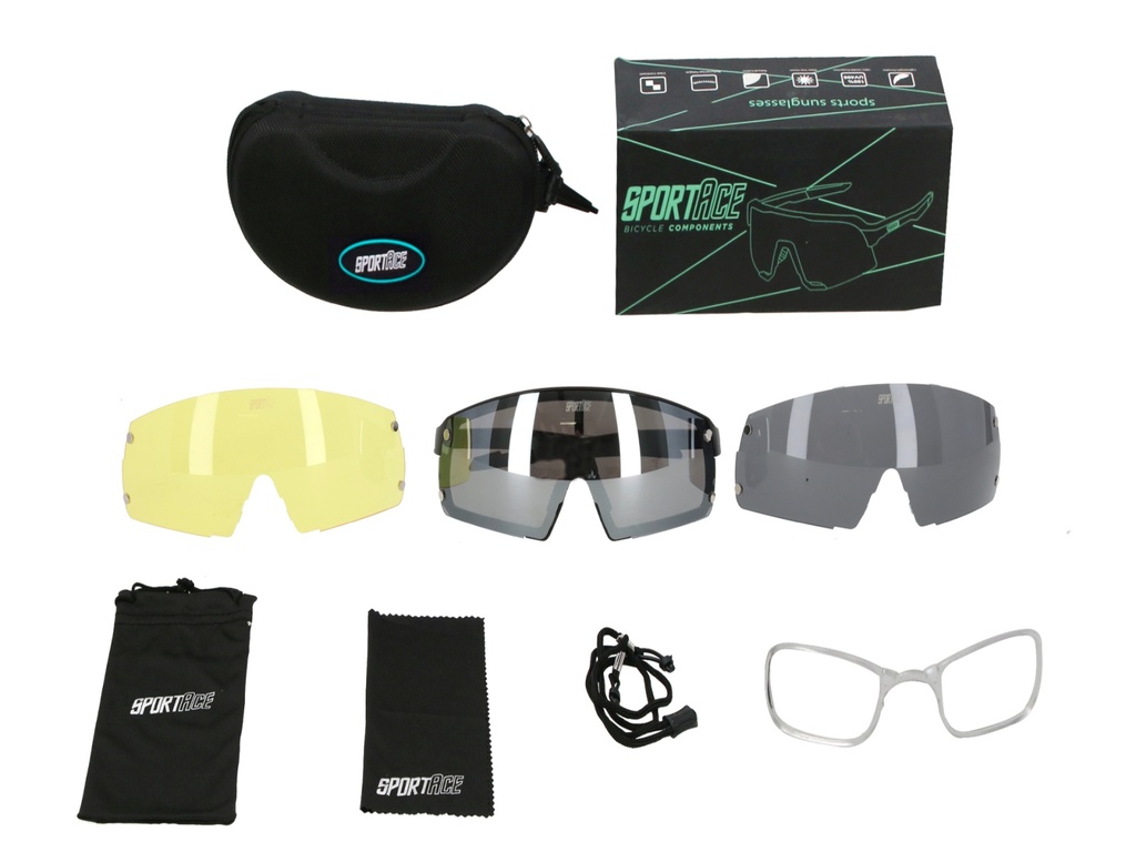 GAFA CICLISMO SA-915 SPORTACE NEGRO (LENTE PLATA) C/ESTUCHE 3 CRISTALES